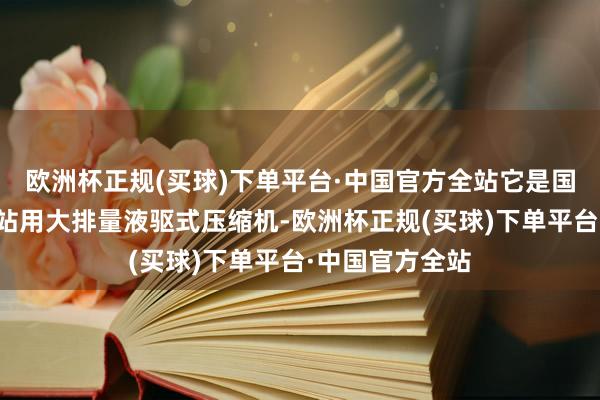 欧洲杯正规(买球)下单平台·中国官方全站它是国内首台加氢母站用大排量液驱式压缩机-欧洲杯正规(买球)下单平台·中国官方全站