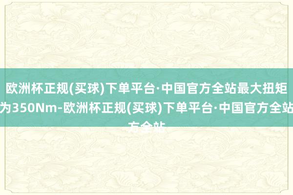 欧洲杯正规(买球)下单平台·中国官方全站最大扭矩为350Nm-欧洲杯正规(买球)下单平台·中国官方全站