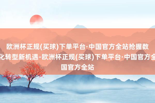 欧洲杯正规(买球)下单平台·中国官方全站抢握数字化转型新机遇-欧洲杯正规(买球)下单平台·中国官方全站