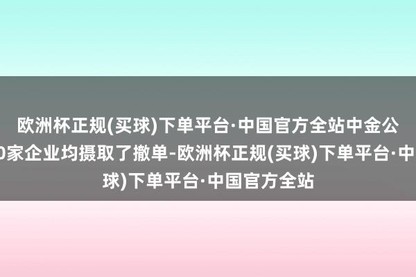 欧洲杯正规(买球)下单平台·中国官方全站中金公司保荐的10家企业均摄取了撤单-欧洲杯正规(买球)下单平台·中国官方全站