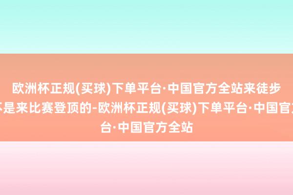 欧洲杯正规(买球)下单平台·中国官方全站来徒步的，不是来比赛登顶的-欧洲杯正规(买球)下单平台·中国官方全站