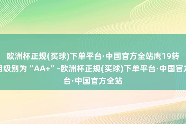 欧洲杯正规(买球)下单平台·中国官方全站鹰19转债信用级别为“AA+”-欧洲杯正规(买球)下单平台·中国官方全站