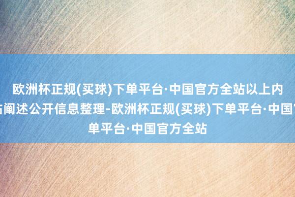 欧洲杯正规(买球)下单平台·中国官方全站以上内容由本站阐述公开信息整理-欧洲杯正规(买球)下单平台·中国官方全站