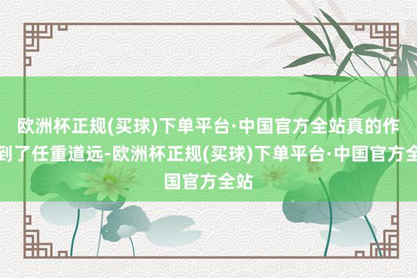 欧洲杯正规(买球)下单平台·中国官方全站真的作念到了任重道远-欧洲杯正规(买球)下单平台·中国官方全站