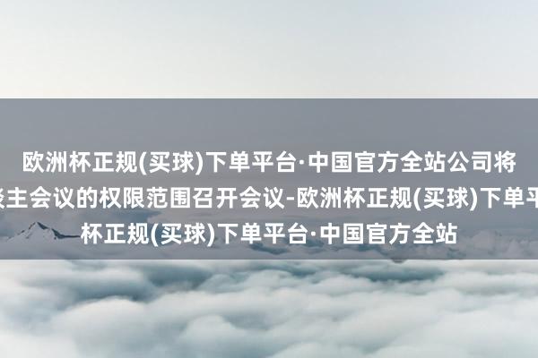 欧洲杯正规(买球)下单平台·中国官方全站公司将笔据债券捏有东谈主会议的权限范围召开会议-欧洲杯正规(买球)下单平台·中国官方全站