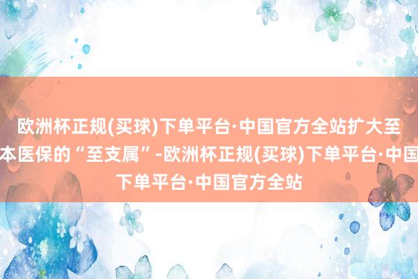 欧洲杯正规(买球)下单平台·中国官方全站扩大至其干与基本医保的“至支属”-欧洲杯正规(买球)下单平台·中国官方全站