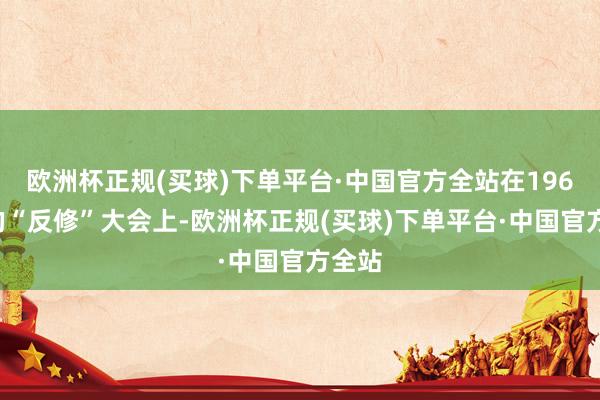 欧洲杯正规(买球)下单平台·中国官方全站在1966年的“反修”大会上-欧洲杯正规(买球)下单平台·中国官方全站