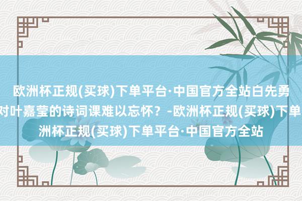 欧洲杯正规(买球)下单平台·中国官方全站白先勇等东说念主为何皆对叶嘉莹的诗词课难以忘怀？-欧洲杯正规(买球)下单平台·中国官方全站