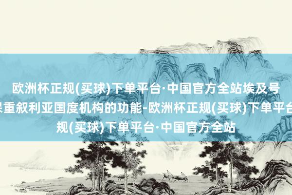 欧洲杯正规(买球)下单平台·中国官方全站埃及号令叙利亚各方保重叙利亚国度机构的功能-欧洲杯正规(买球)下单平台·中国官方全站