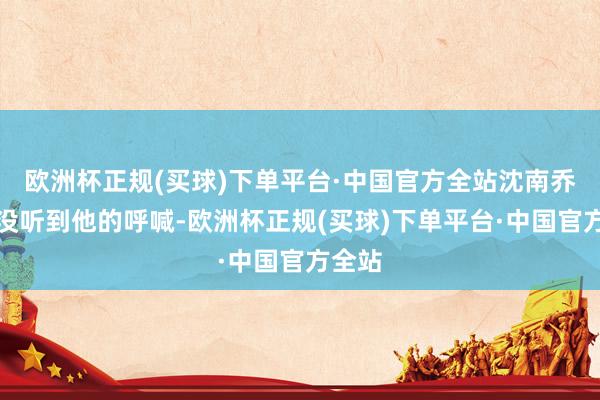 欧洲杯正规(买球)下单平台·中国官方全站沈南乔假装没听到他的呼喊-欧洲杯正规(买球)下单平台·中国官方全站