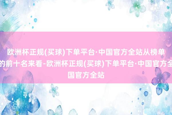 欧洲杯正规(买球)下单平台·中国官方全站从榜单上的前十名来看-欧洲杯正规(买球)下单平台·中国官方全站