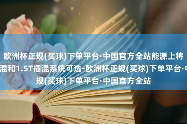 欧洲杯正规(买球)下单平台·中国官方全站能源上将提供1.5升插混和1.5T插混系统可选-欧洲杯正规(买球)下单平台·中国官方全站