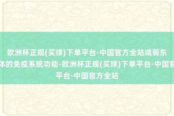 欧洲杯正规(买球)下单平台·中国官方全站减弱东说念主体的免疫系统功能-欧洲杯正规(买球)下单平台·中国官方全站