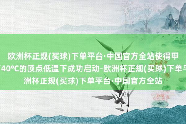 欧洲杯正规(买球)下单平台·中国官方全站使得甲醇燃料大要在零下40℃的顶点低温下成功启动-欧洲杯正规(买球)下单平台·中国官方全站