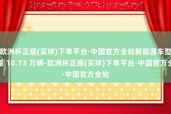 欧洲杯正规(买球)下单平台·中国官方全站新能源车型销量 10.73 万辆-欧洲杯正规(买球)下单平台·中国官方全站